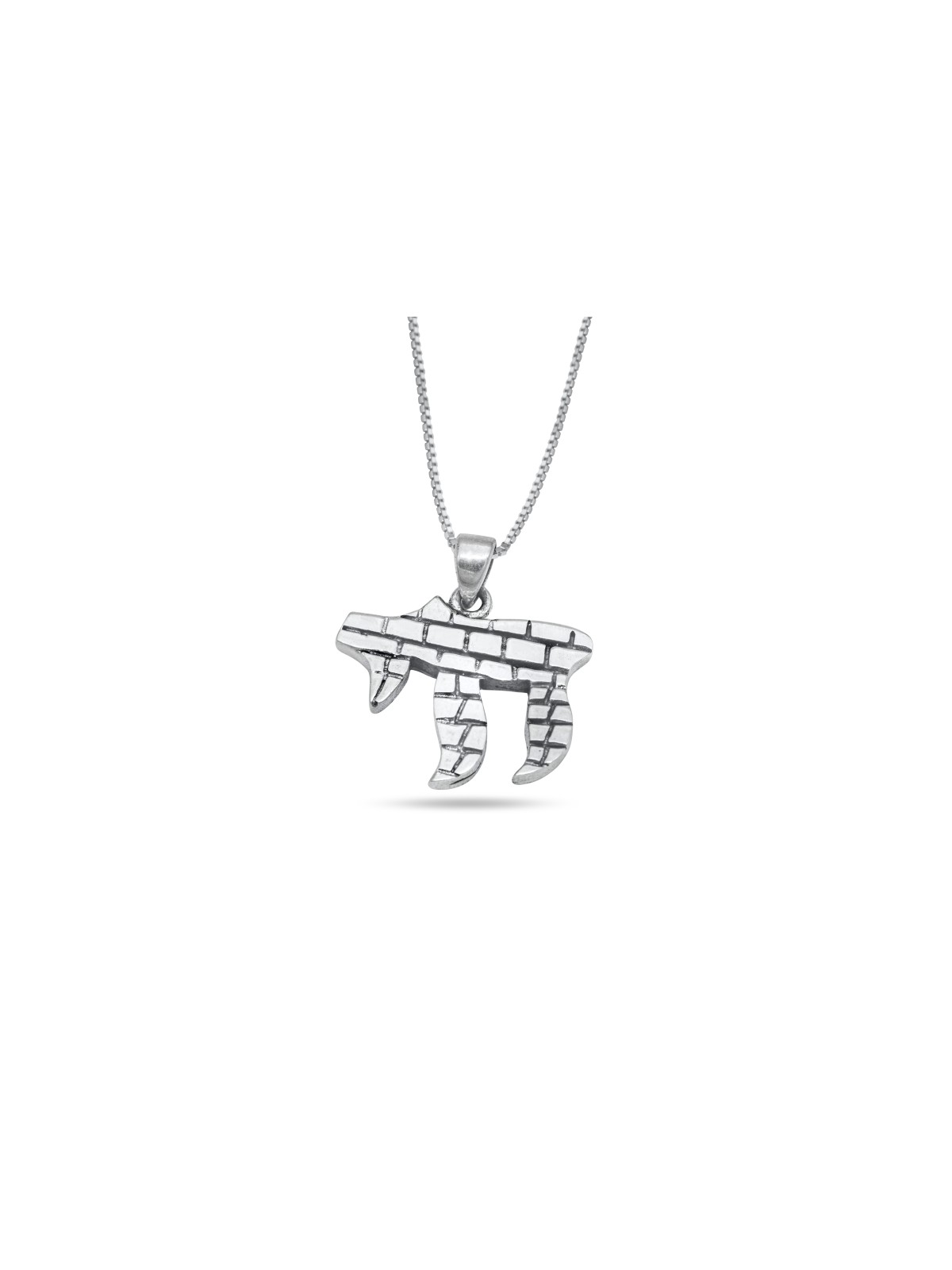 Grand collier Chai en argent sterling avec Kotel Tex, argent sterling F