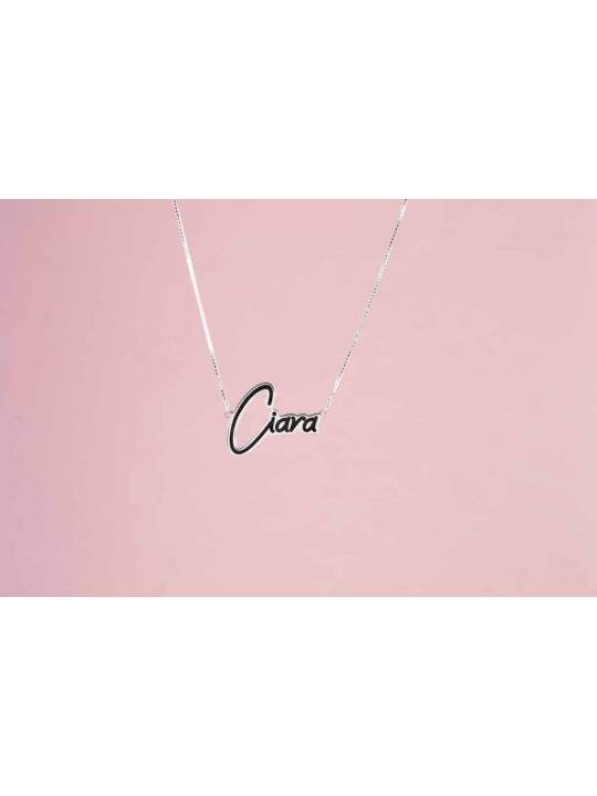 Collier de nom pittoresque en argent sterling avec Ena, argent sterling F