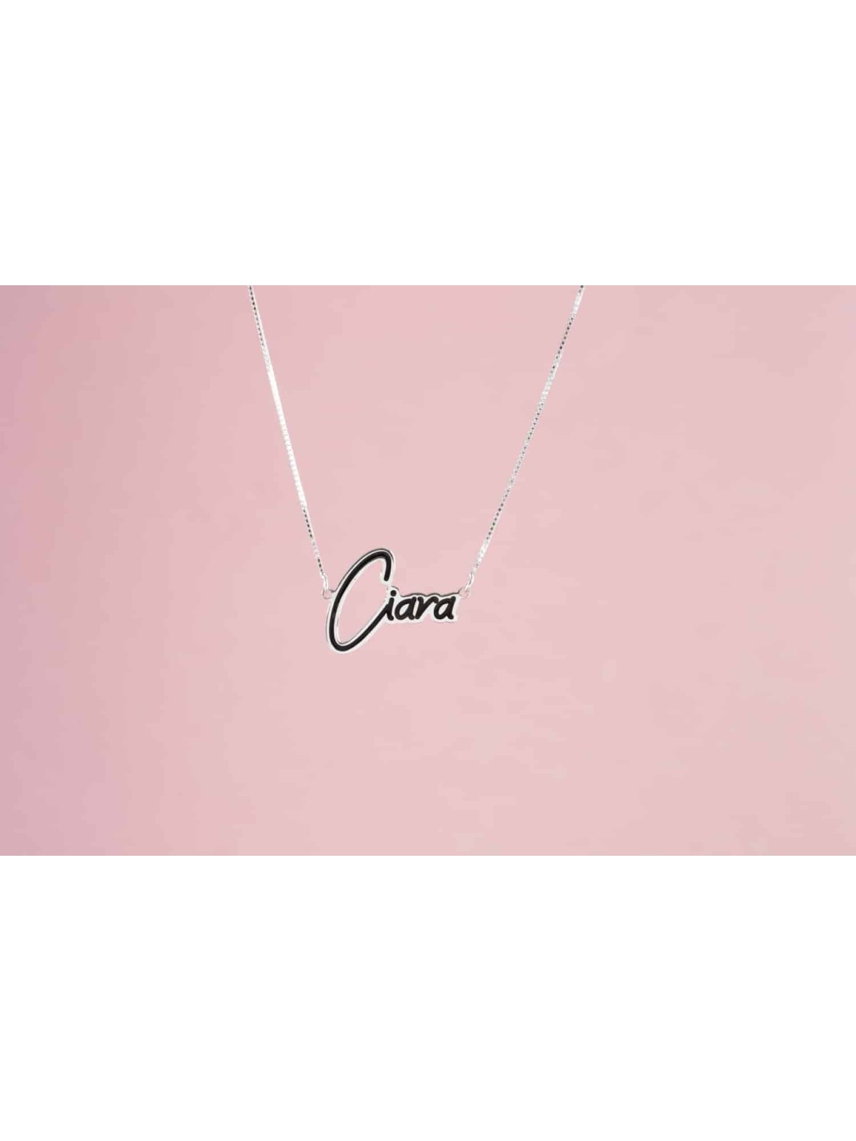 Collier de nom pittoresque en argent sterling avec Ena, argent sterling F