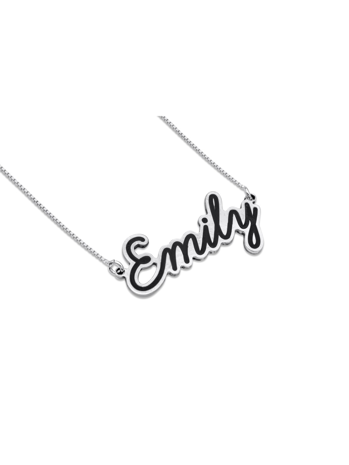 Collier de nom pittoresque en argent sterling avec Ena, argent sterling F