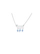 Collier de nom hébreu découpé avec cristal, collier de nom en argent sterling