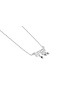 Hollow Hebrew Name Necklace with Crystal Beads , Sterling Silver Name