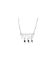 Collier de nom hébreu creux avec perles de cristal, nom en argent sterling