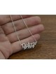 Pendentif de nom en argent anglais et hébreu, collier de nom en argent sterling