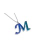 Pendentif émaillé interne coloré initial, colliers de nom colorés,
