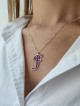 Initial Colorful Internal Enameled Pendant , Colorful Name Necklaces ,