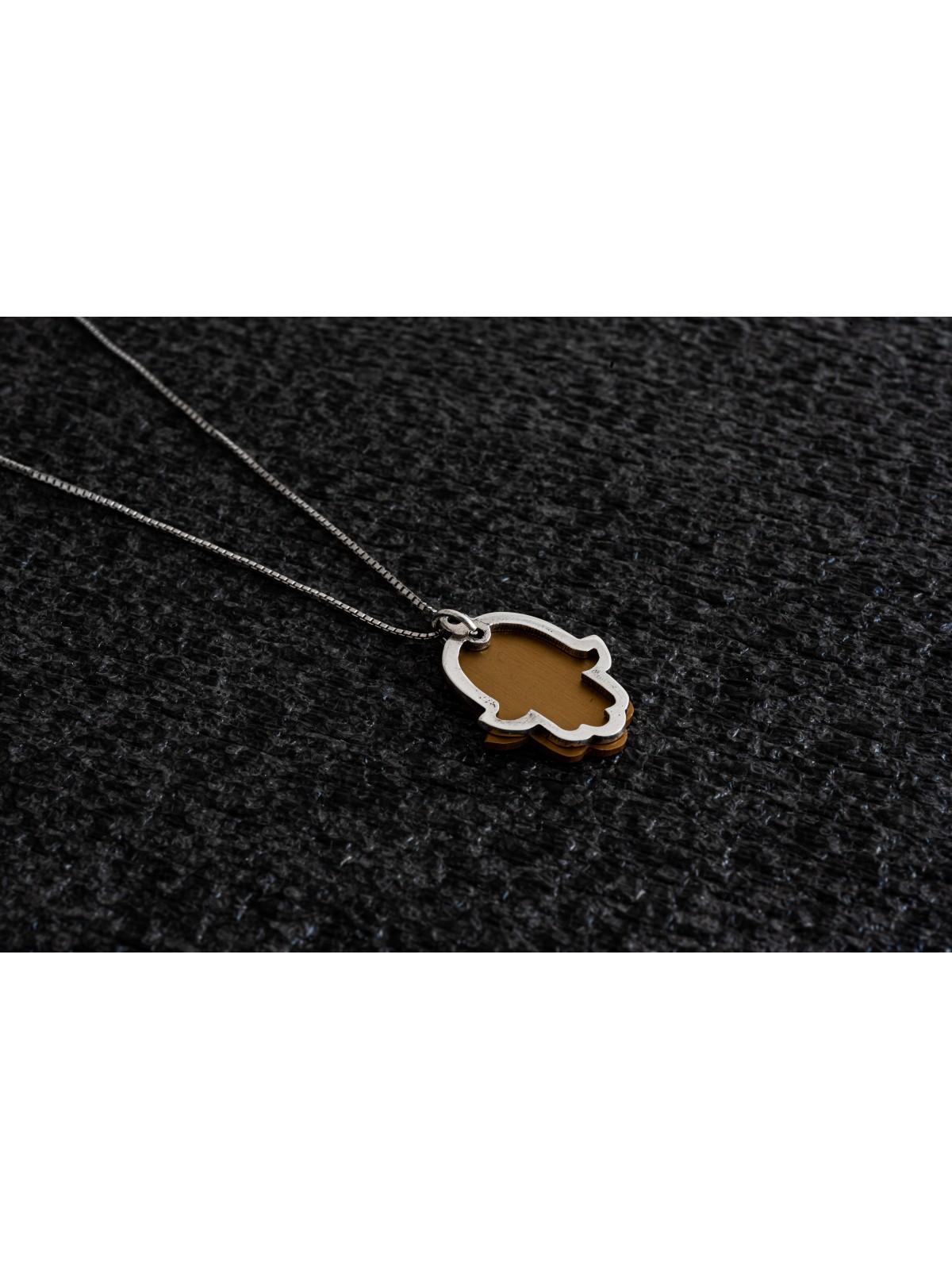 Collier Hamsa en argent sterling et aluminium, famille N en argent sterling
