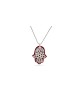 Small Aluminum and Silver Hamsa Pendant , Sterling Silver Family Neckl