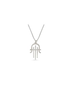 Collier d'argent de regard moderne de Hamsa, collier de famille d'argent sterling