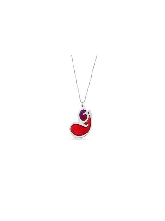 Pendentif émaillé externe coloré initial, colliers de nom colorés,