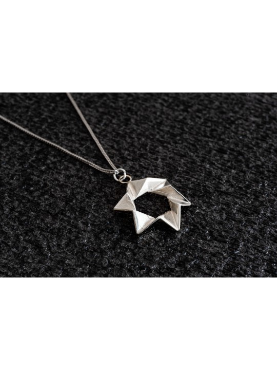 Collier de charme moderne étoile de David en argent, famille en argent sterling
