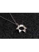 Collier de charme moderne étoile de David en argent, famille en argent sterling