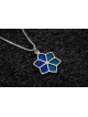 Collier floral étoile de David avec émail, famille en argent sterling Nec