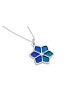 Collier floral étoile de David avec émail, famille en argent sterling Nec