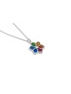 Collier floral étoile de David avec émail, famille en argent sterling Nec