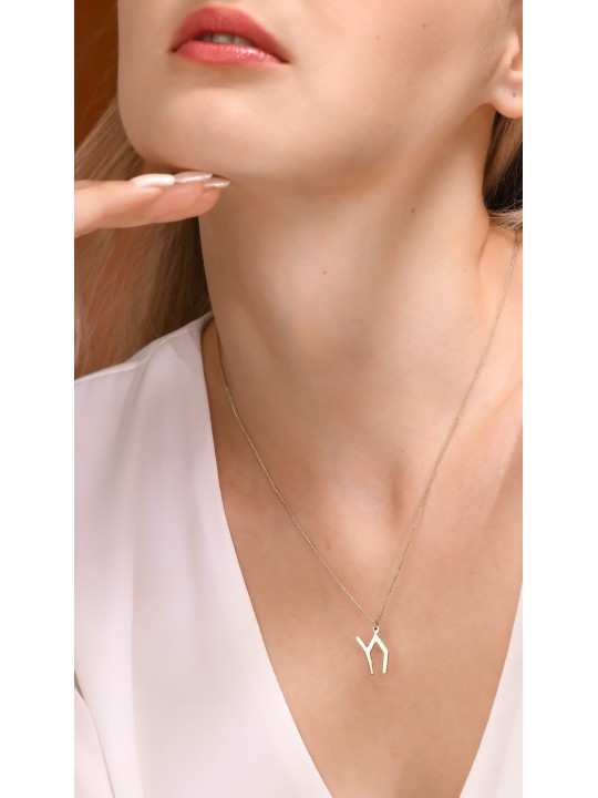 Pendentif Chai en argent sterling minimaliste moderne Nec, bijoux Chai, est