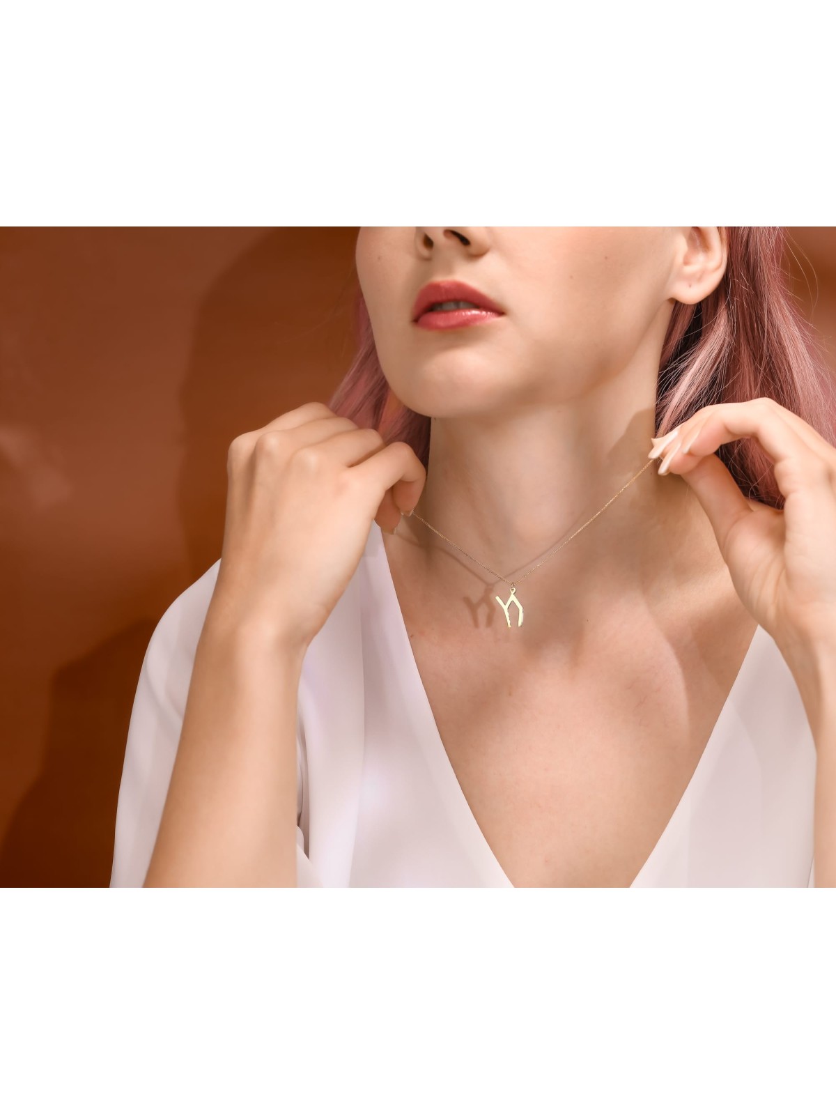 Pendentif Chai en argent sterling minimaliste moderne Nec, bijoux Chai, est