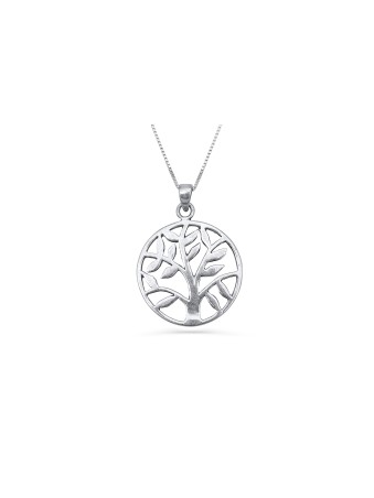 Big and Beautiful Tree of Life Silver Necklace , Sterling Silver Famil