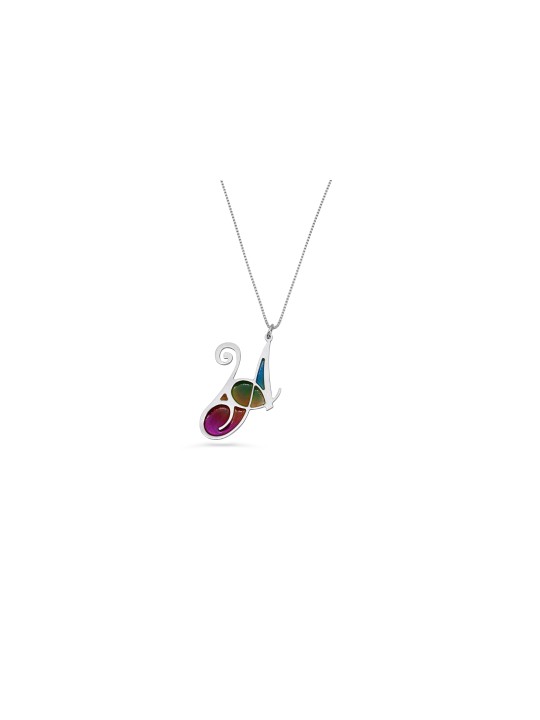 Colorful Enamel Stylish Initial Pendant , Colorful Name Necklaces , Is