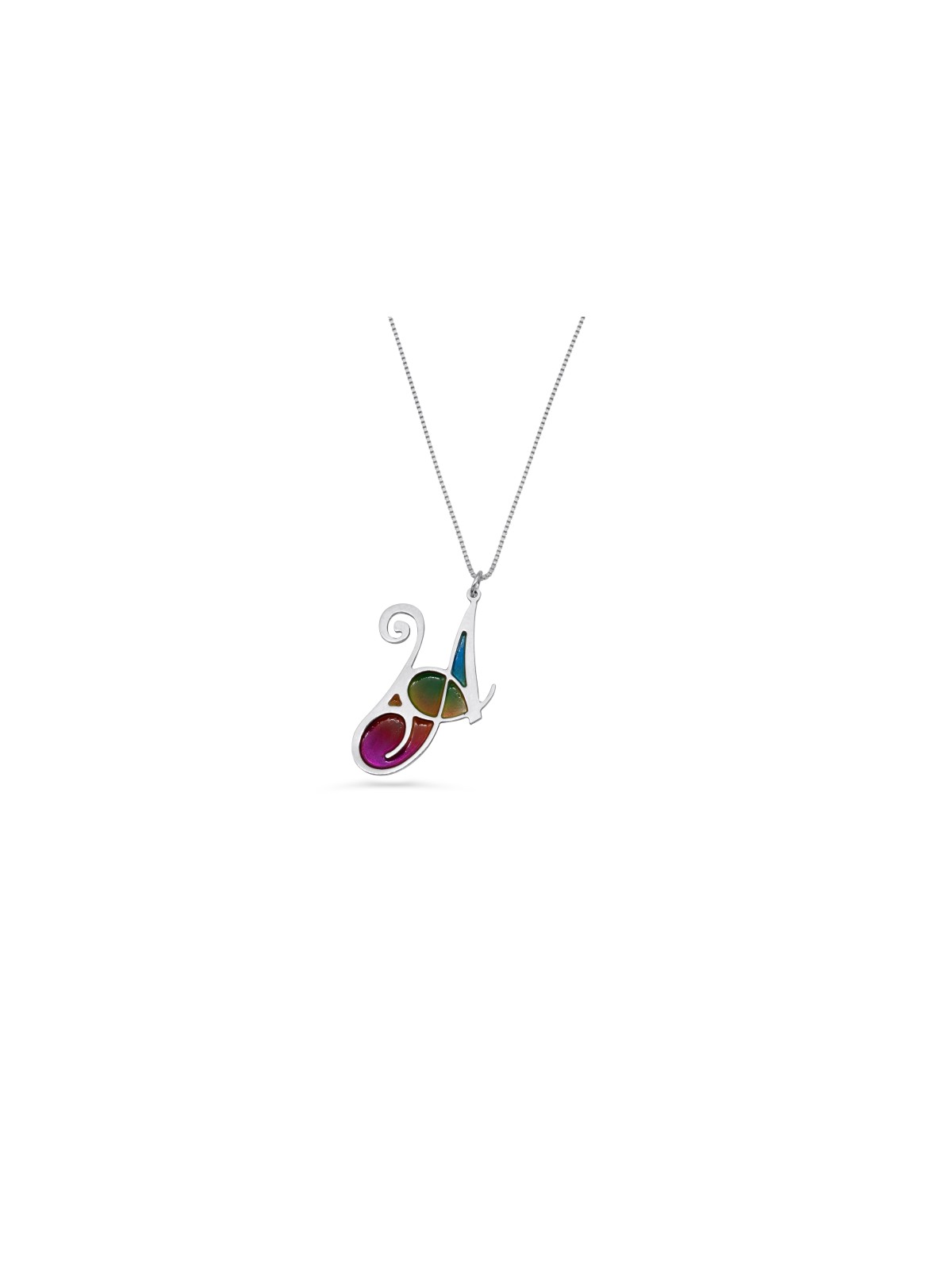 Pendentif initial élégant en émail coloré, colliers de nom colorés, est