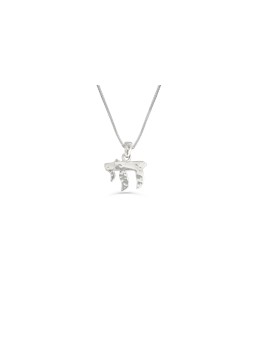 Hammered Chai Sterling Silver Necklace , Sterling Silver Family Neckla
