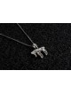 Hammered Chai Sterling Silver Necklace , Sterling Silver Family Neckla