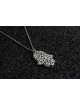 Large Aluminum and Silver Hamsa Pendant , Sterling Silver Family Neckl