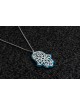 Large Aluminum and Silver Hamsa Pendant , Sterling Silver Family Neckl