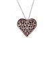 Pendentif coeur en argent et aluminium en filigrane, bijoux juifs en filigrane,