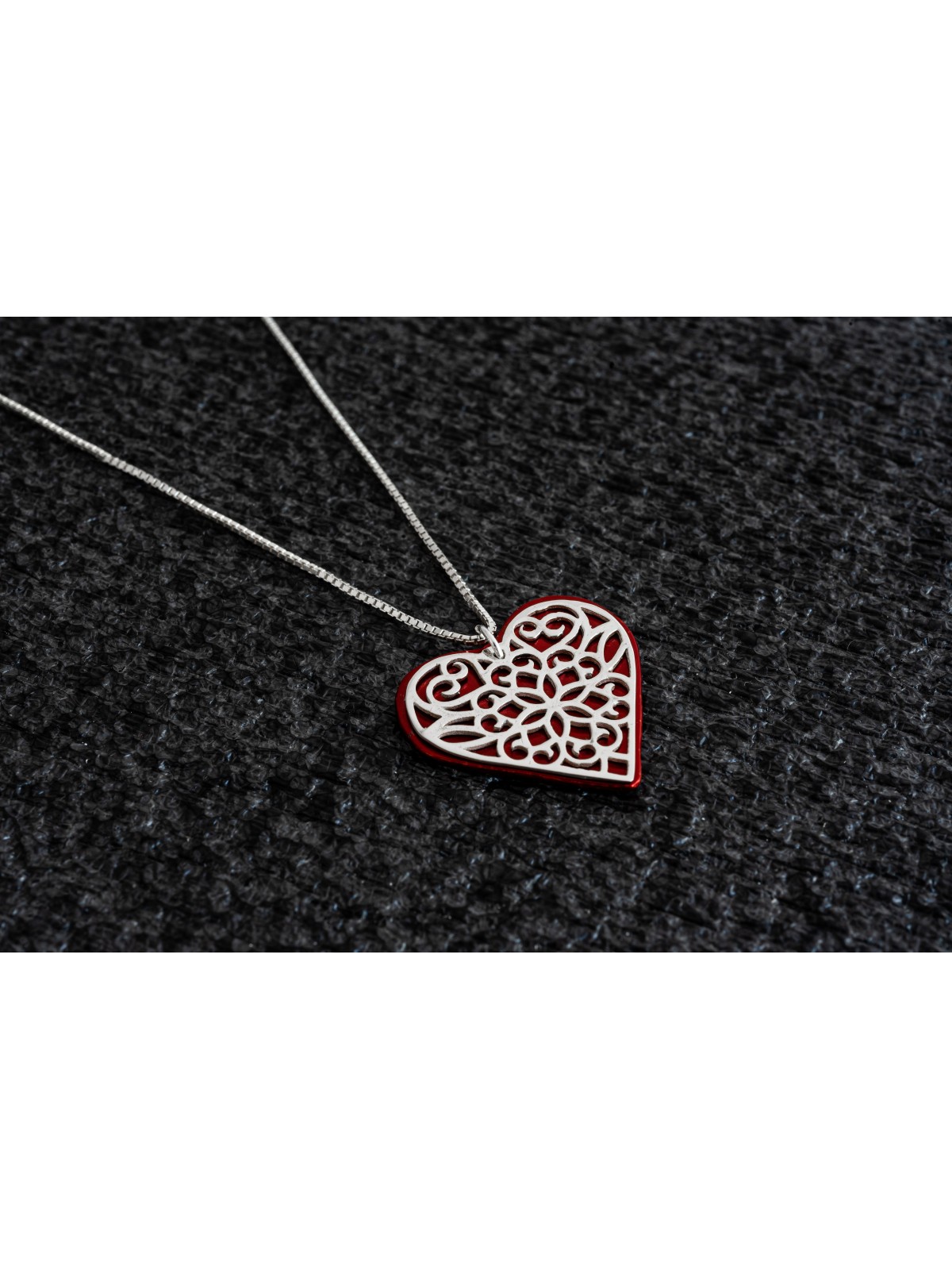 Pendentif coeur en argent et aluminium en filigrane, bijoux juifs en filigrane,