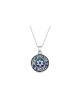 Pendentif rond émaillé étoile de David et bénédiction, famille en argent sterling