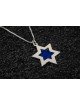 Collier émaillé en argent double étoile de David, famille en argent sterling