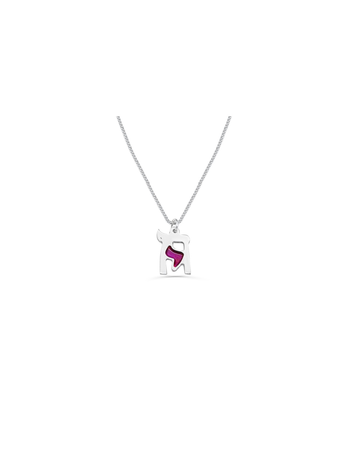 Pendentif argenté émaillé par Chai unique, colliers de famille en argent sterling