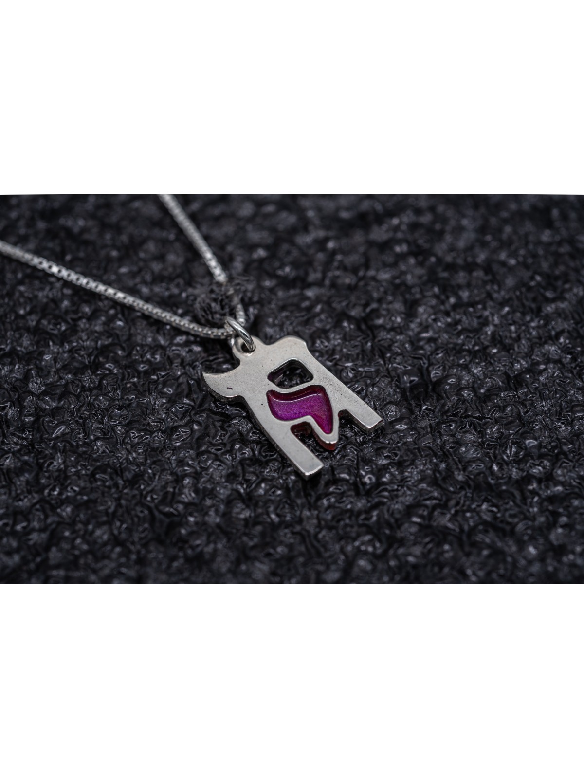Unique Chai Enameled Silver Pendant , Sterling Silver Family Necklaces