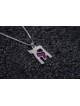 Unique Chai Enameled Silver Pendant , Sterling Silver Family Necklaces