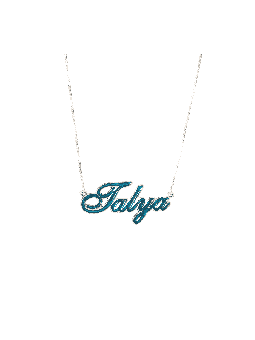 Collier en argent émaillé avec nom courbé, colliers de noms colorés, Israël