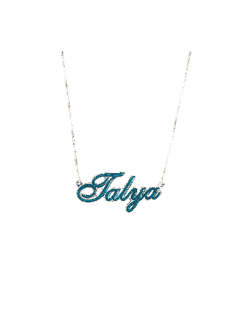 Collier en argent émaillé avec nom courbé, colliers de noms colorés, Israël