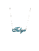 Curvy Name Enameled Silver Necklace , Colorful Name Necklaces , Israel