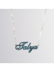Collier en argent émaillé avec nom courbé, colliers de noms colorés, Israël