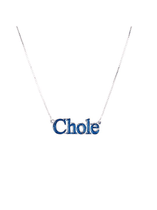 Pendentif nom anglais émaillé classique et époustouflant, nom coloré Nec