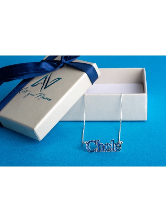 Pendentif nom anglais émaillé classique et époustouflant, nom coloré Nec