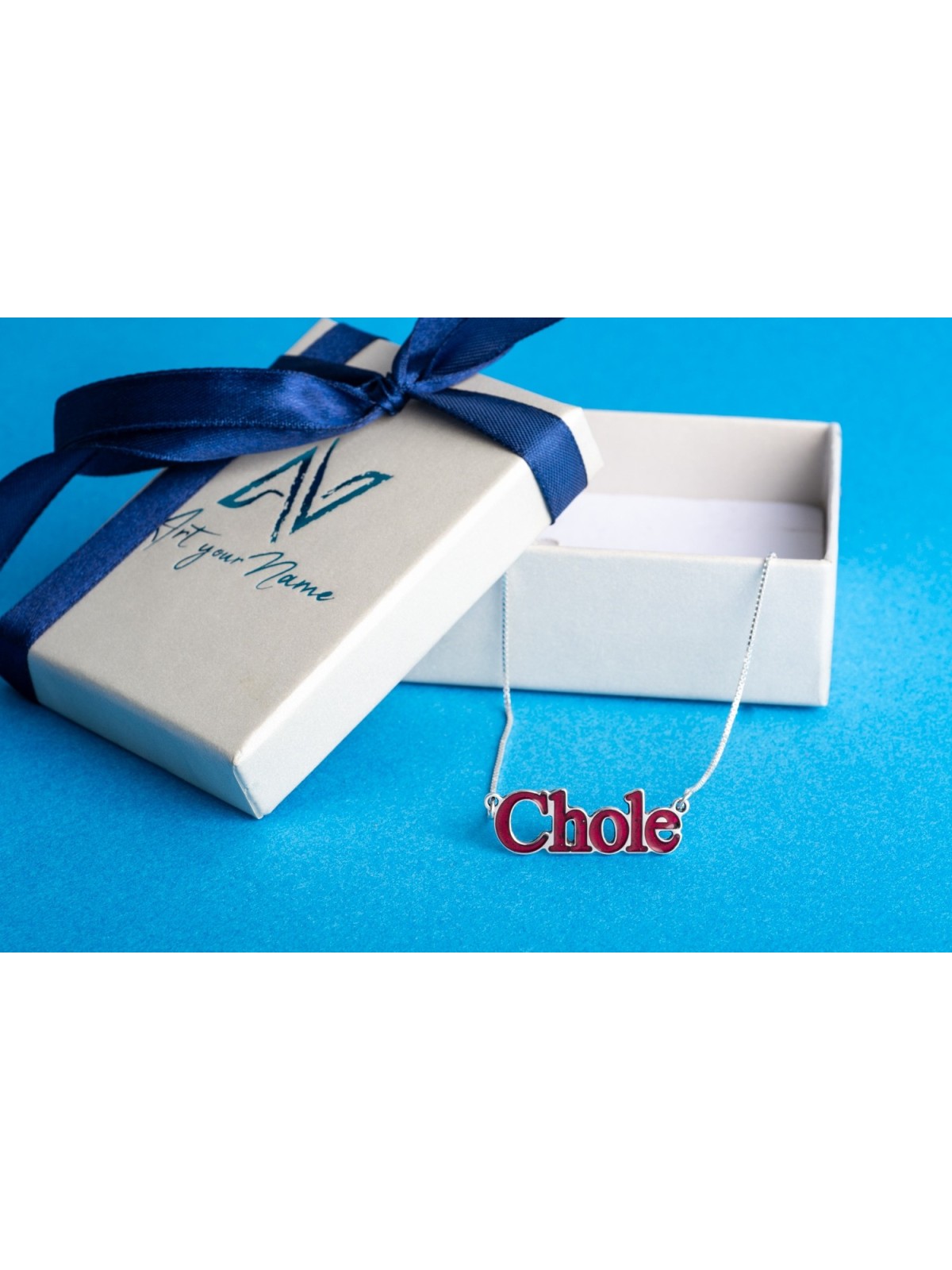 Pendentif nom anglais émaillé classique et époustouflant, nom coloré Nec