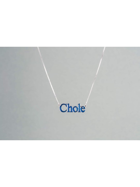 Pendentif nom anglais émaillé classique et époustouflant, nom coloré Nec