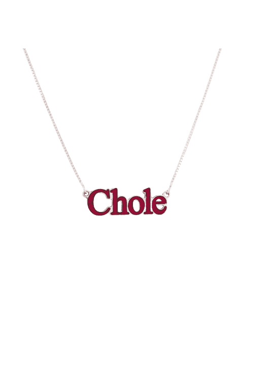 Pendentif nom anglais émaillé classique et époustouflant, nom coloré Nec