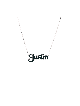 Collier de nom en argent émaillé pittoresque, famille en argent sterling Nec