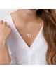 Grand pendentif Chai de forme carrée en argent 925 en mode, argent sterling F