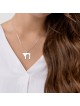 Grand pendentif Chai de forme carrée en argent 925 en mode, argent sterling F