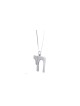 Large 925 Silver Square Shape Chai Pendant in Mode , Sterling Silver F