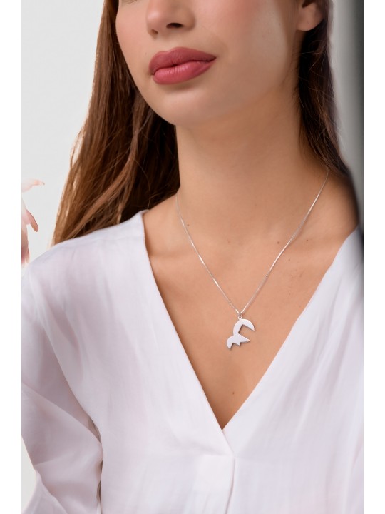 Round Silver Child Chai Pendant Shape Like the Old , Sterling Silver F