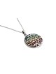 Collier en argent Shema Israel avec émail froid, famille en argent sterling